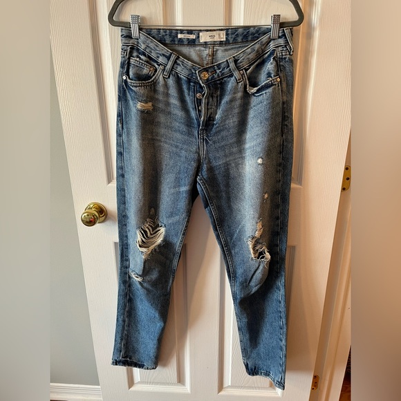 Mango MNG Denim Relax Distressed Jeans sz 6 - Picture 10 of 12